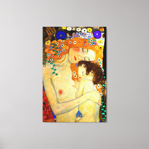 Mother and Child by Gustav Klimt Large Art Nouveau Canvas Print