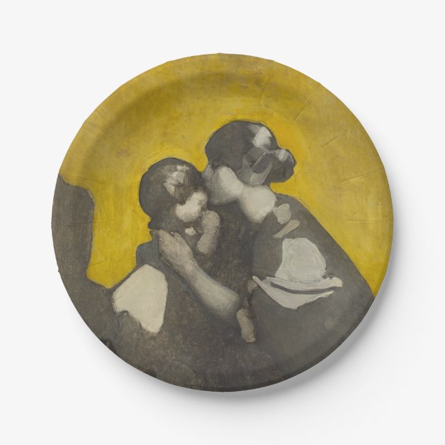 Mother and Child (by Norah Neilson Grey) Paper Plate (Front)