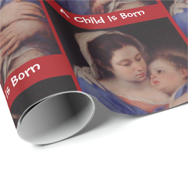 Mother and Child Christmas Nativity Giftwrap Wrapping Paper (Roll Corner)