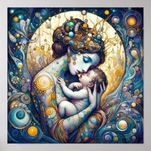 Mother and child fantasy art Poster