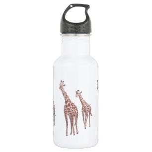 Mother and child giraffes drawing 532 ml water bottle