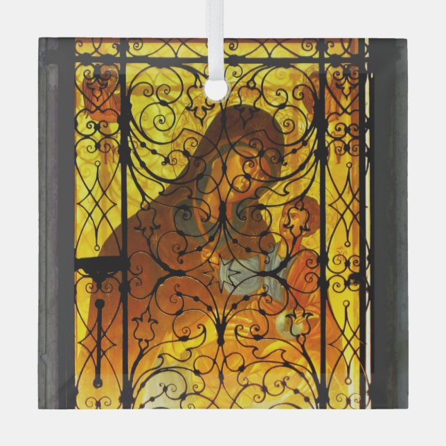 MOTHER AND CHILD Glass Ornament (Front)