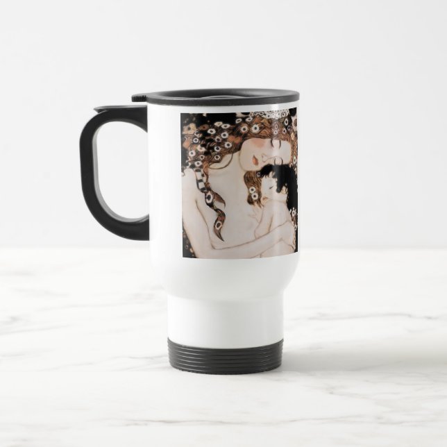 Mother and Child Gustav Klimt Travel Mug (Left)