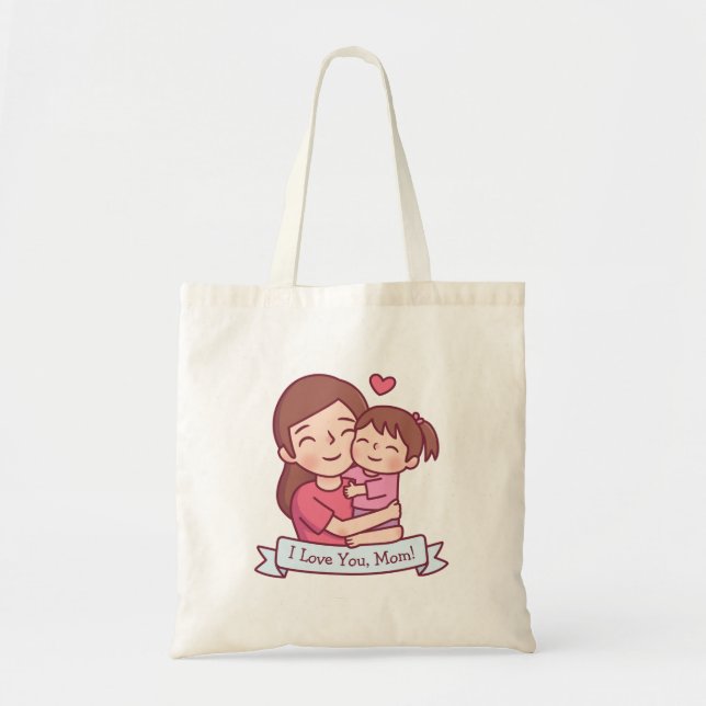 Mother And Child, I Love You Mum, Mothers Day Tote Bag (Front)