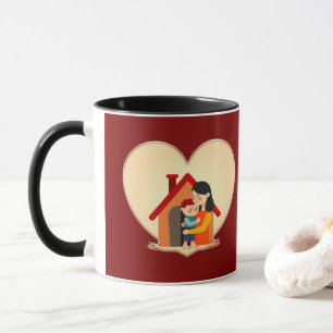 Mother and Child Love Illustration – Warm Family Mug