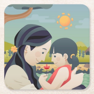 Mother and  Child Mother's Day   Coaster