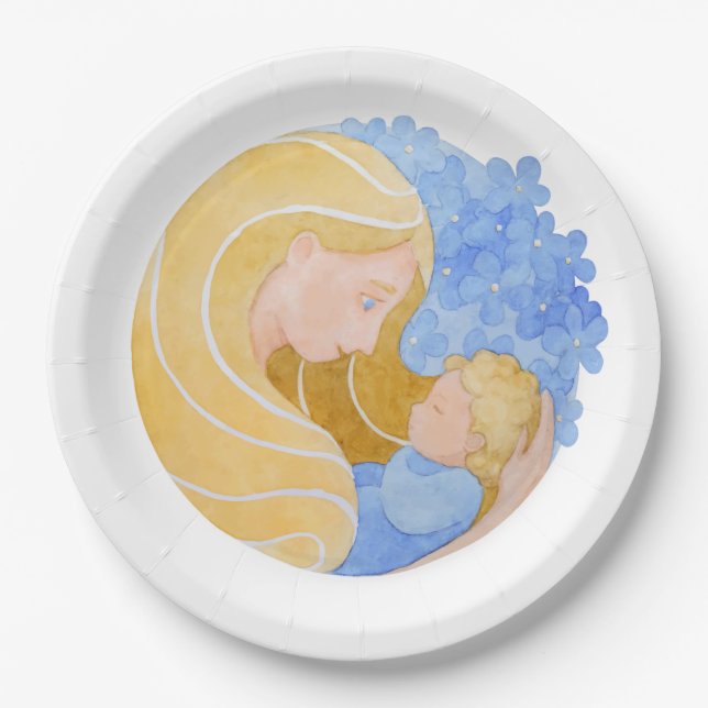Mother and Child Mother's Day | Paper Plate (Front)