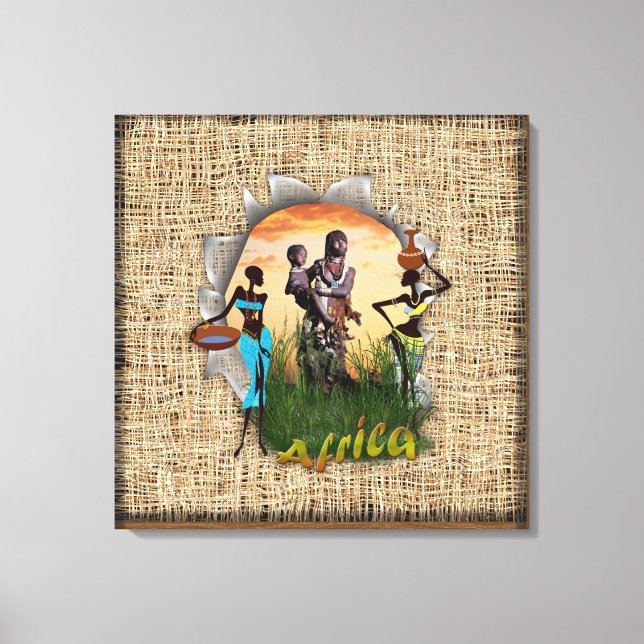 Mother and child of Africa Canvas Print (Front)