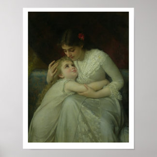 Mother and Child (oil on canvas) Poster