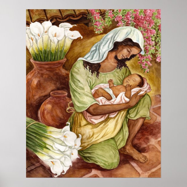 Mother And Child Painting Print Poster 20" x 16" (Front)