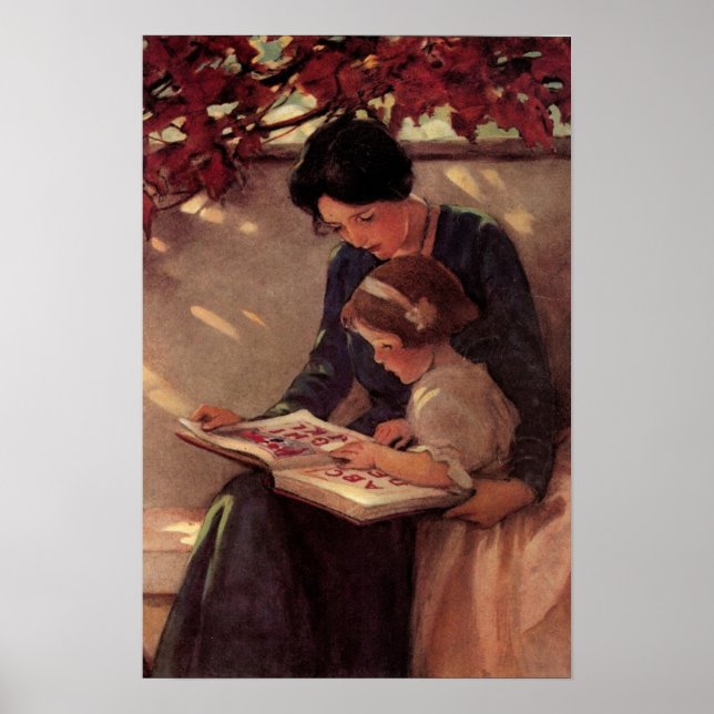 Mother and Child Reading Poster (Front)