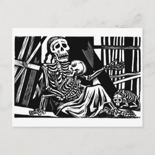 "Mother and Child Skeletons" by Leopoldo Mendez Postcard