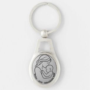 Mother and Child Unbreakable Bond Oval Keychain