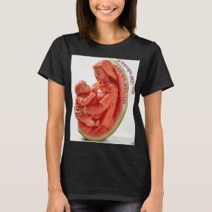 Mother and Child Watermelon Sculpture Woman Organi T-Shirt