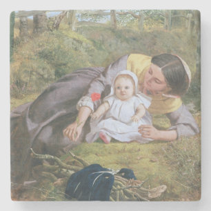 Mother and Child with a poppy Stone Coaster