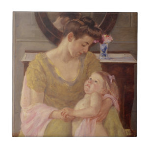 Mother and Child with a Rose Scarf   1908 Tile