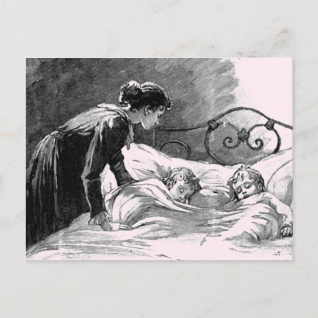 Mother and Children Sleeping Postcard (Front)