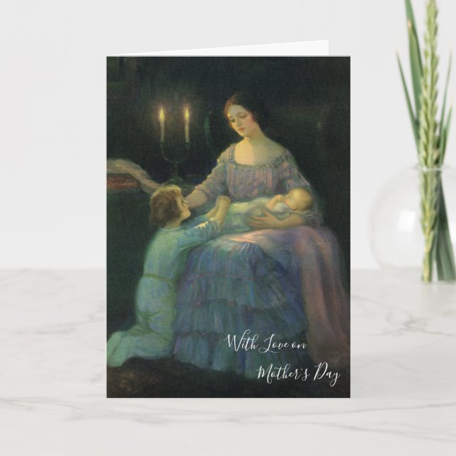 Mother and Children Vintage Card (Front)