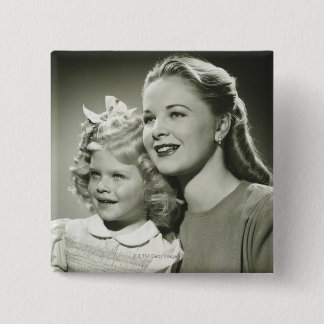 Mother and Daughter 15 Cm Square Badge