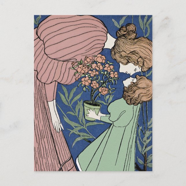 Mother and Daughter - Art Nouveau Postcard (Front)