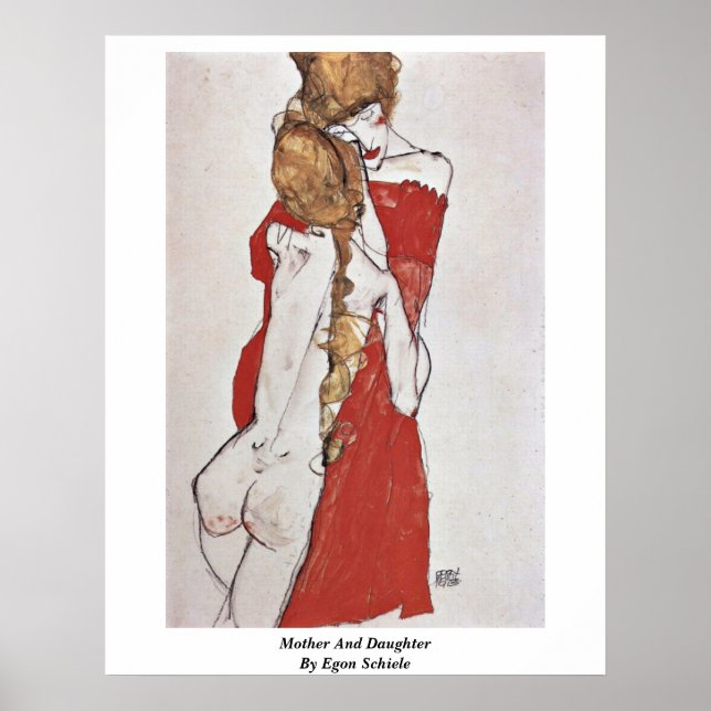 Mother And Daughter By Egon Schiele Poster (Front)