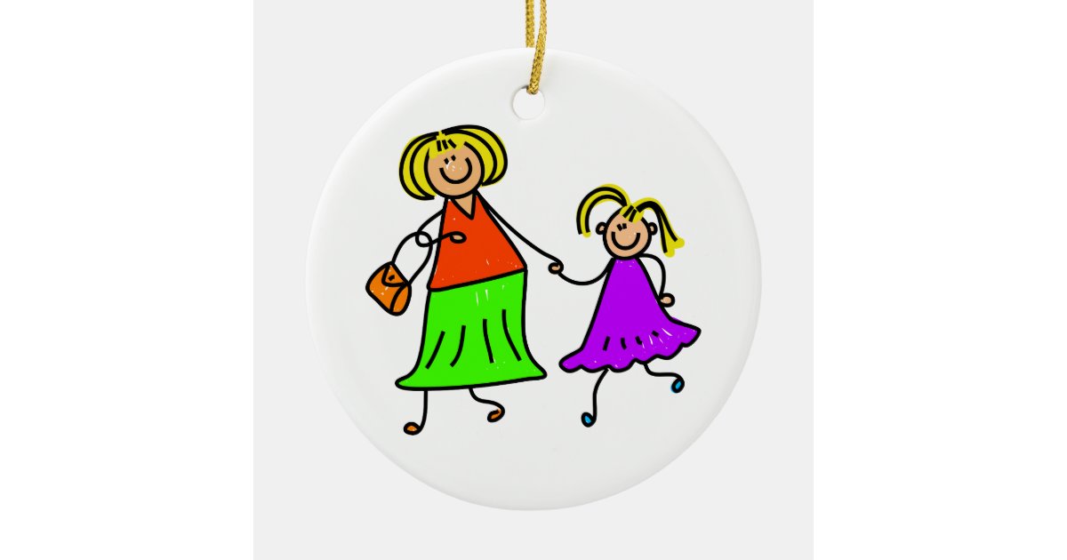Mother And Daughter Christmas Ornament | Zazzle.co.uk