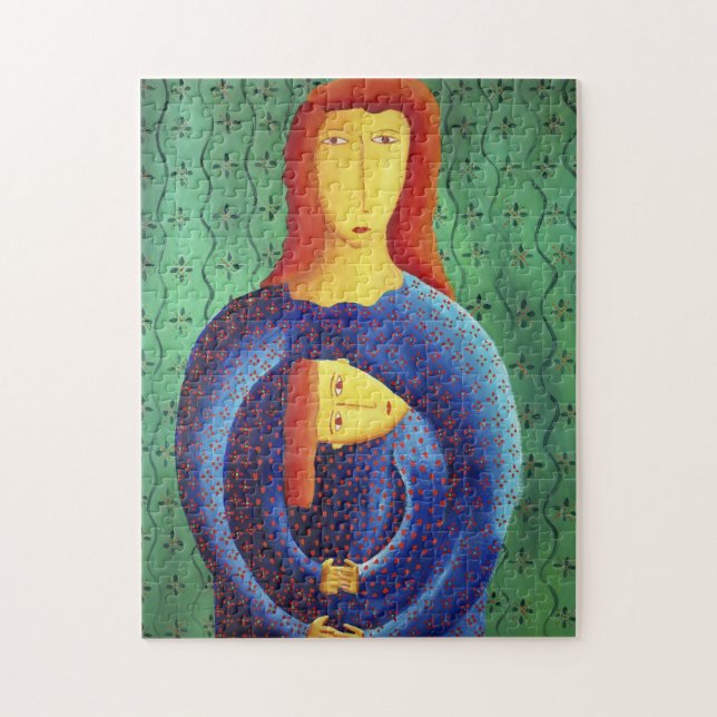 Mother And Daughter Contemporary Art Painting Jigsaw Puzzle (Vertical)