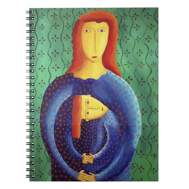 Mother And Daughter Contemporary Art Painting Notebook (Front)