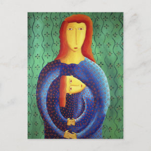 Mother And Daughter Contemporary Art Painting Postcard