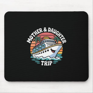 Mother And Daughter Cruise Trip Ship Sunset Mouse Mat