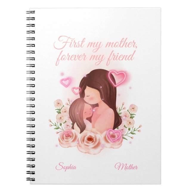 Mother and Daughter, Custom Names Notebook (Front)