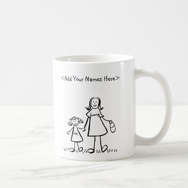 Mother and Daughter Family Characters Mug (Right)