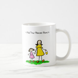 Mother and Daughter Family Characters Mug