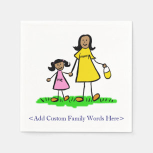 Mother and Daughter Family Custom Art Napkins