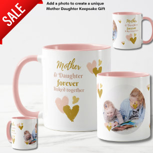 Mother and Daughter Forever Linked Bonded PHOTO  Mug