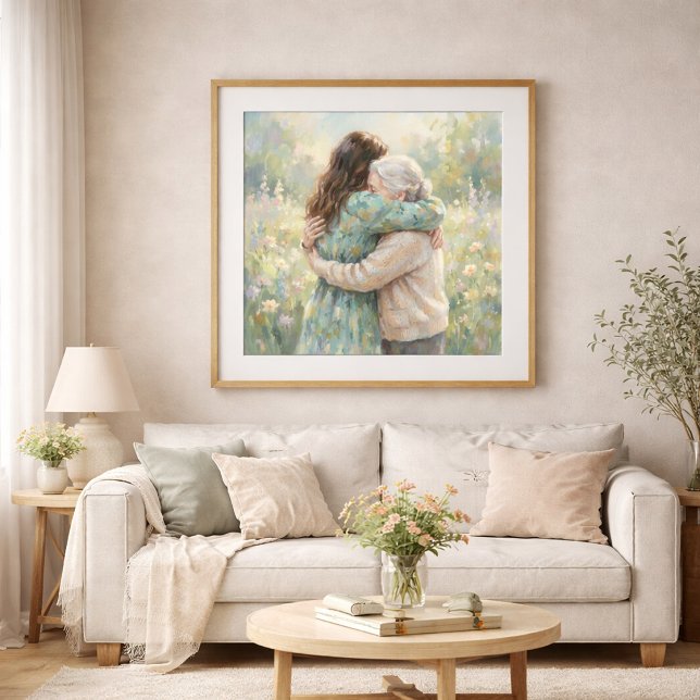 Mother And Daughter Hug Art Print Poster (Creator Uploaded)