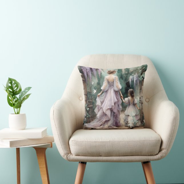 Mother And Daughter In Wisteria Garden Cushion (Chair)