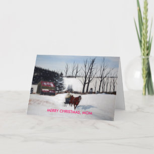 MOTHER AND DAUGHTER , MERRY CHRISTMAS, MOM HOLIDAY CARD