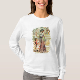 Mother and daughter on a walk (colour litho) T-Shirt