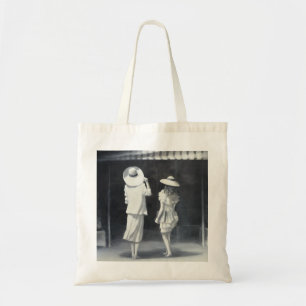 Mother and Daughter Outside a Restaurant Tote Bag
