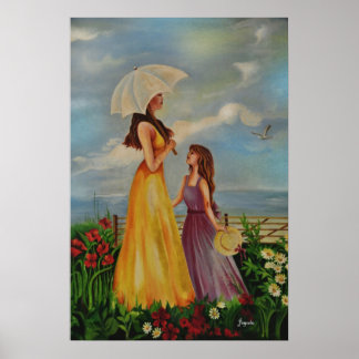 Mother and daughter outside in a beautiful day! poster