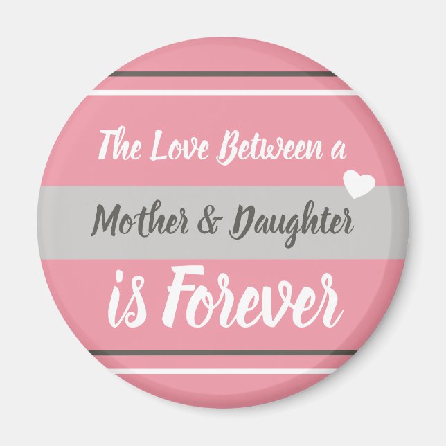 Mother and Daughter pink and grey Magnet (Front)