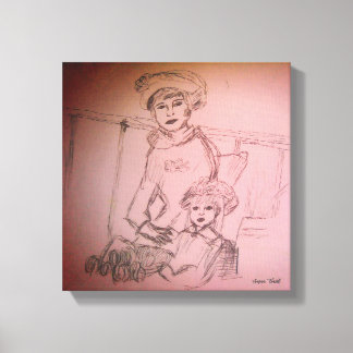 mother and daughter portrait  canvas print
