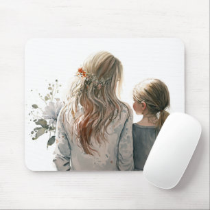 Mother And Daughter Portrait Mouse Mat