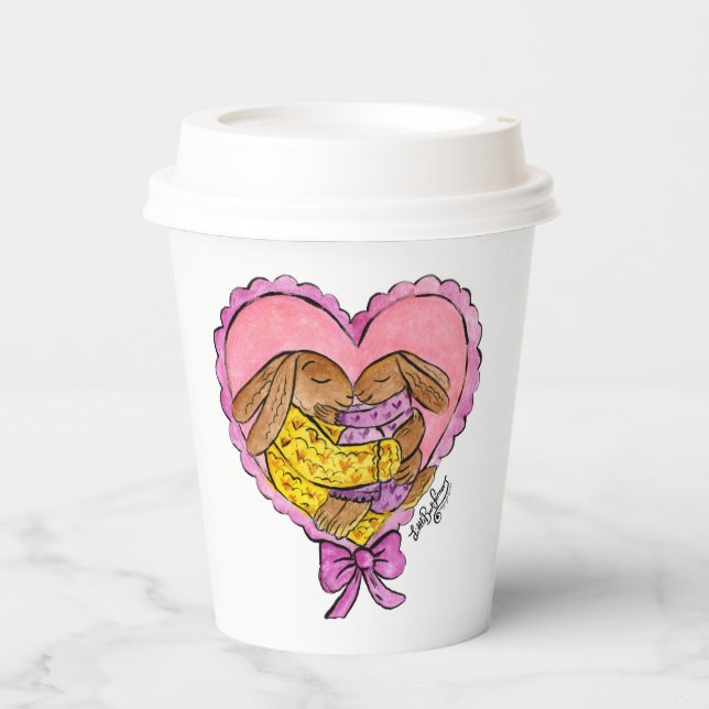 Mother and Daughter Rabbit Paper Cups Babyshower (Front)