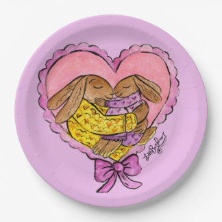 Mother and Daughter Rabbit Party Plates Babyshower