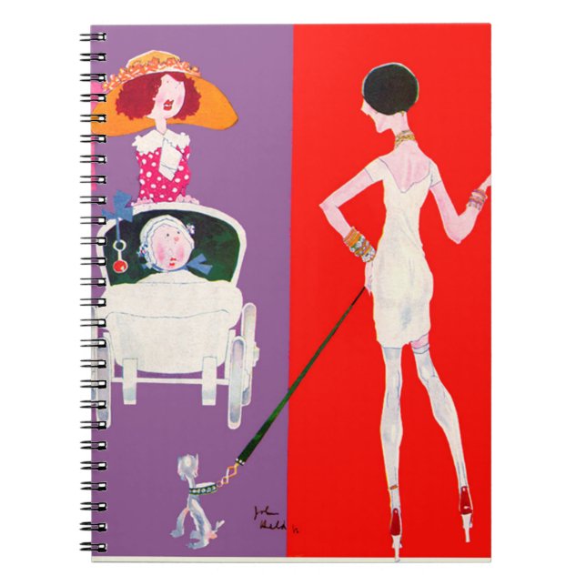Mother and Flapper by John Held Jr - Vintage Art Notebook (Front)