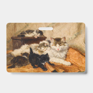 Mother and Her Kittens ID Badge