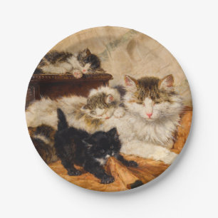 Mother and Her Kittens Paper Plate