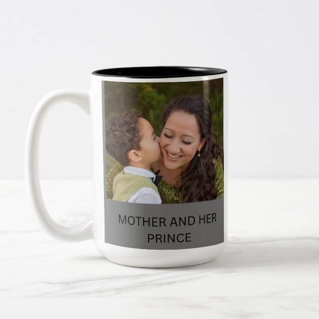 MOTHER AND HER PRINCE Two-Tone COFFEE MUG (Left)
